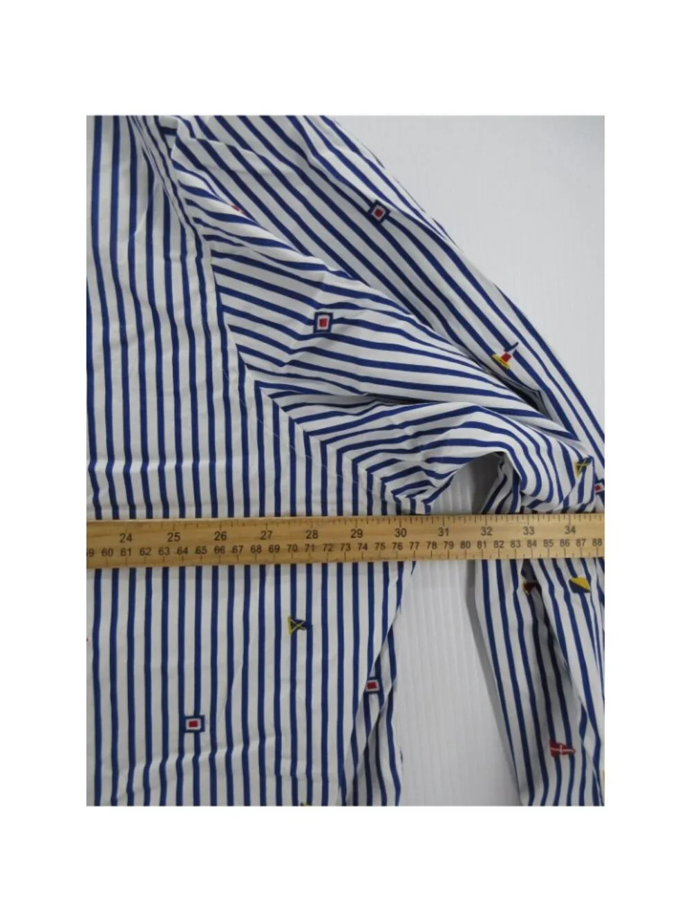 Ralph Lauren Shirt 3XB Big Button Down Nautical Flag AOP Striped Woven